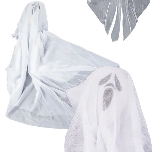 Halloween függő dekoráció, fehér szellem 65 cm