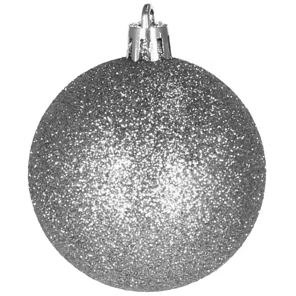 Springos 20 db szürke, 6 cm-es, törhetetlen karácsonyfadísz gömbkészlet