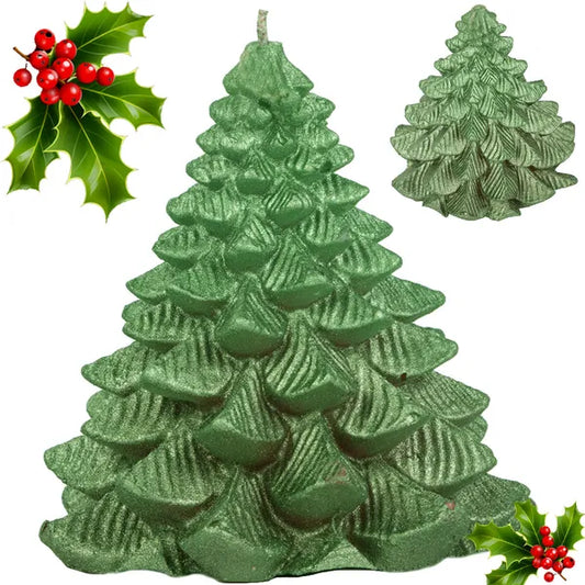Karácsonyfa-alakú dekor gyertya 8 cm, 6 órás égésidő, vegyes színek