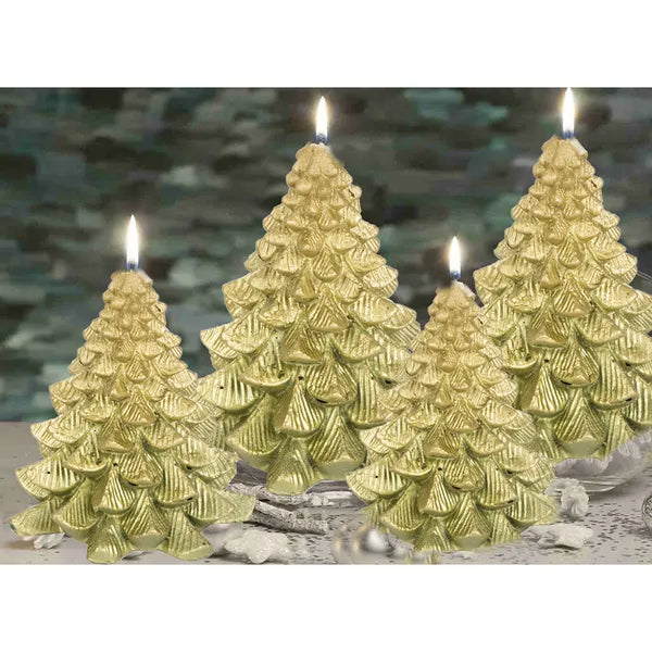 Karácsonyfa-alakú dekor gyertya 8 cm, 6 órás égésidő, vegyes színek