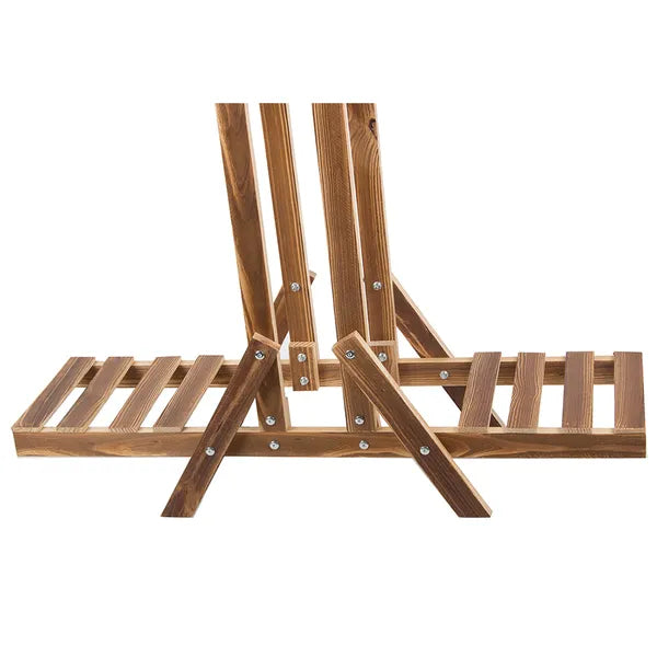 Háromszintes fa virágtartó állvány 85×28×98 cm, barna