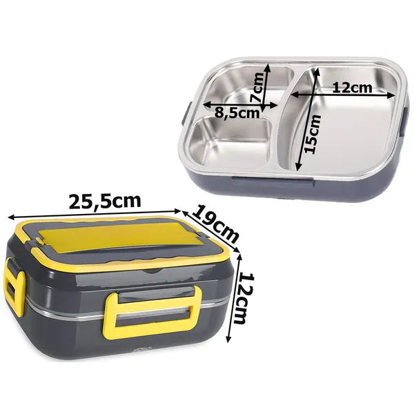 Elektromos melegentartó ebéddoboz 12V/220V, 900 ml, rozsdamentes acél