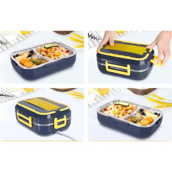 Elektromos melegentartó ebéddoboz 12V/220V, 900 ml, rozsdamentes acél