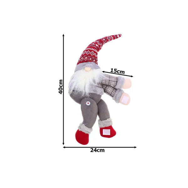 Karácsonyi gnóm függönycsipesz tépőzárral, 40 cm