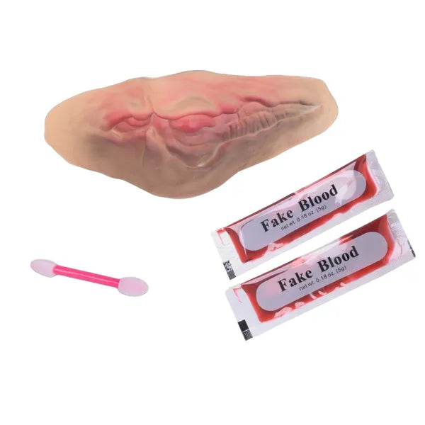 Mű seb torokvágás imitáció 10 ml művérrel, Halloween kellék