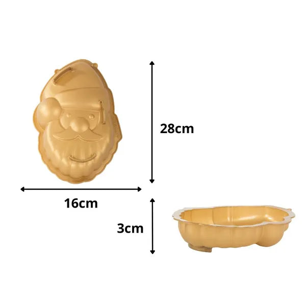 Szilikon süteményforma Mikulás alakú, nagy, hőálló, arany