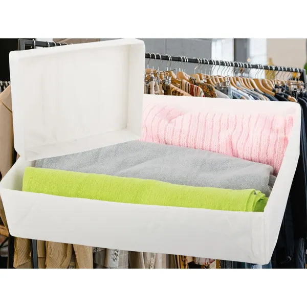 Fehér fiókba illő textil rendszerező, 26×20×6 cm