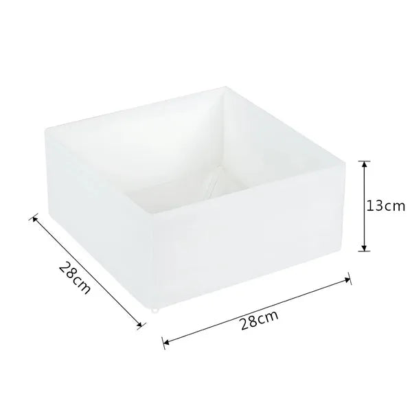 Textil fiók rendszerező fehér, 28×28×13 cm – fehérneműhöz, cipőhöz