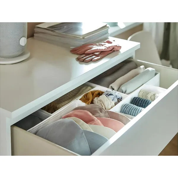 Textil fiók rendszerező fehér, 28×28×13 cm – fehérneműhöz, cipőhöz