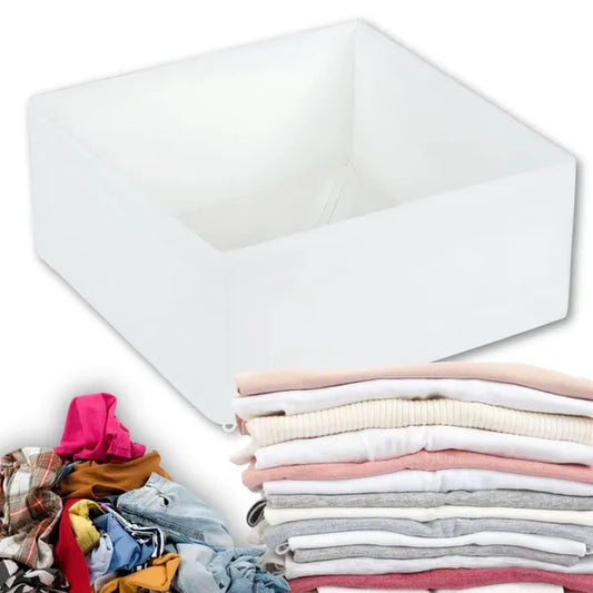 Textil fiók rendszerező fehér, 28×28×13 cm – fehérneműhöz, cipőhöz