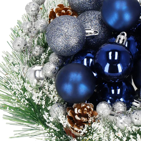 Karácsonyi műanyag gömb dísz szett, 20 db, 4 cm, sötétkék, törhetetlen