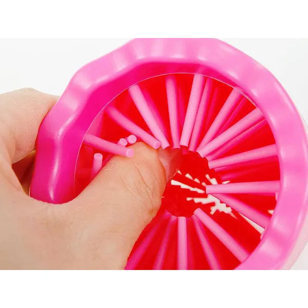 Szilikon kutya- és cicamancs tisztító pohár XL, rózsaszín, 7,5 cm