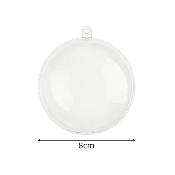 Átlátszó akril gömbkészlet 8cm 12db törhetetlen dísz
