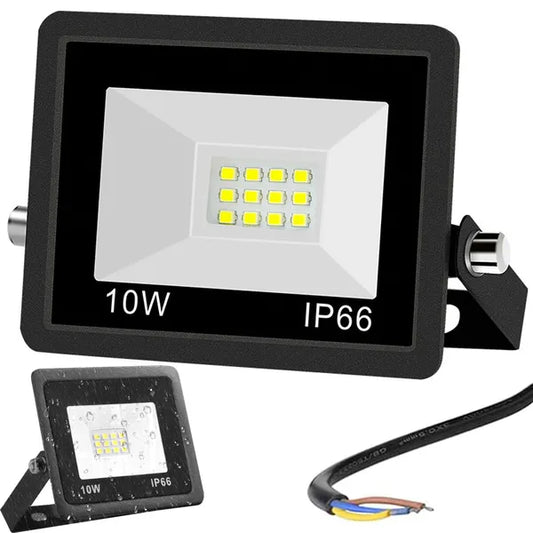 Kültéri LED reflektor 10 W 6000 K IP66, fekete, energiatakarékos