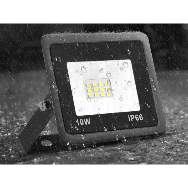 Kültéri LED reflektor 10 W 6000 K IP66, fekete, energiatakarékos