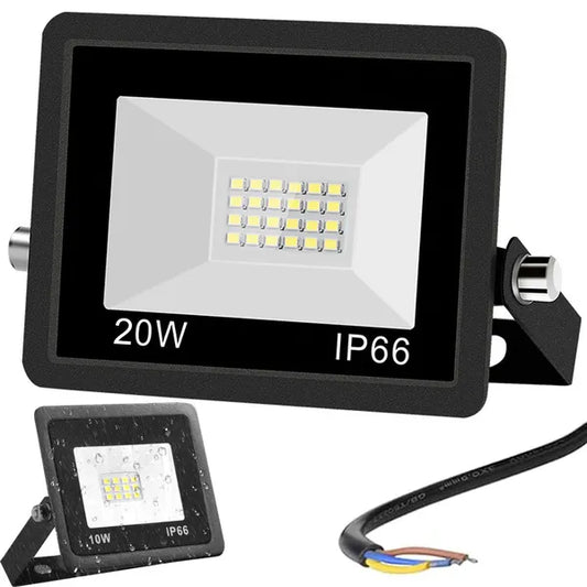 LED reflektor 20 W 6000 K IP66, kültéri, fekete, 24 LED