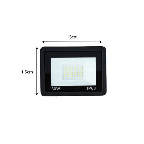 Kültéri LED reflektor 30 W, 6000 K hideg fény, IP66 fém ház
