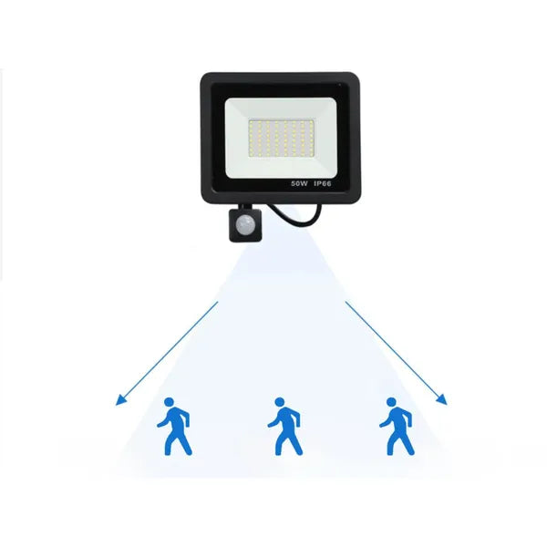 LED reflektor mozgás- és alkonyérzékelővel, 20 W, 6000 K, IP66