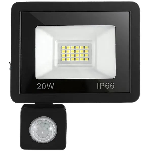 LED reflektor mozgás- és alkonyérzékelővel, 20 W, 6000 K, IP66