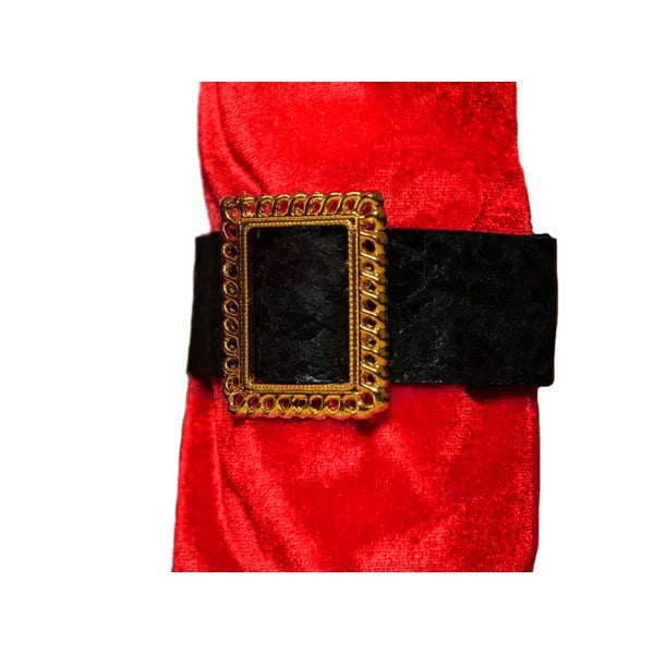 Karácsonyi borosüveg huzat, Mikulás ruha dizájn, 40×14 cm, piros