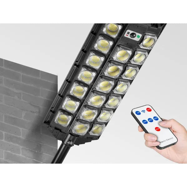 Napelemes LED utcai lámpa 1500 W, mozgás- és fényérzékelő, IP65, távirányító