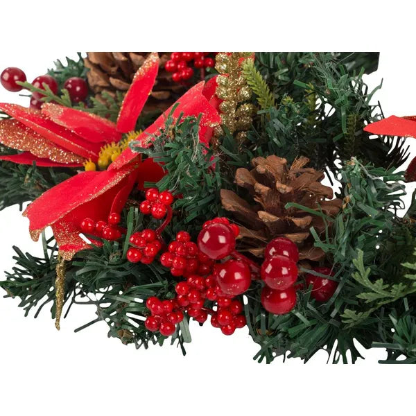 Karácsonyi fenyőkoszorú tobozokkal – 30 cm ajtó- és falidísz