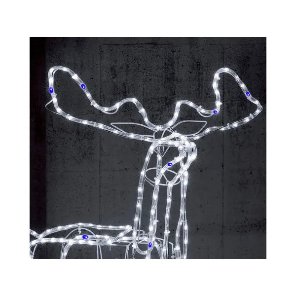 Kültéri karácsonyi LED szarvas 216 LED-del, mozgó fej, 80×93 cm, IP44