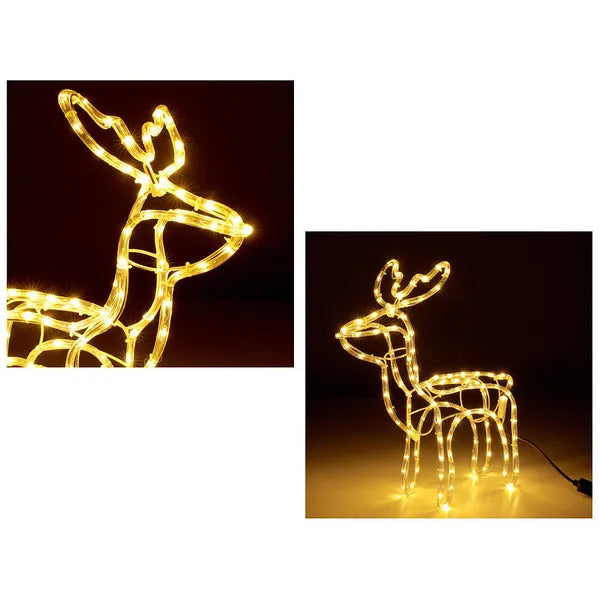 Kültéri világító rénszarvas 216 LED-del, mozgó fejjel, IP44, 80×93 cm