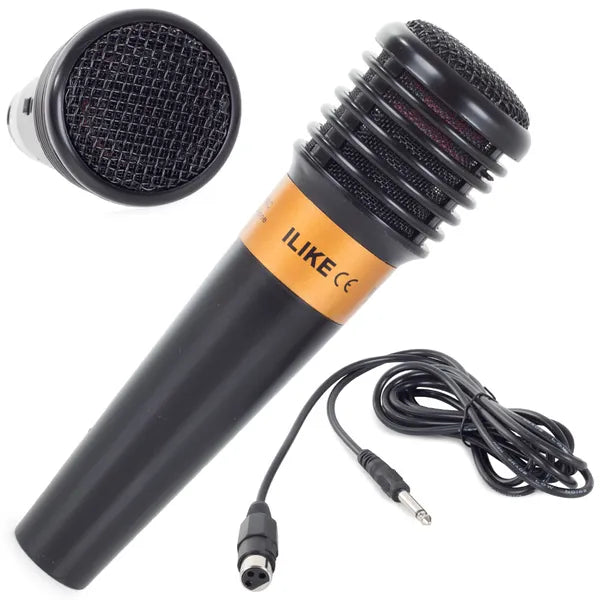 Vezetékes dinamikus karaoke mikrofon, VHF 109-120 MHz, fekete