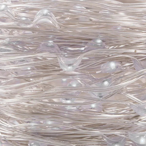 Micro LED fényfüzér 1,9 m, 20 LED, elemes, hideg fehér+rózsaszín