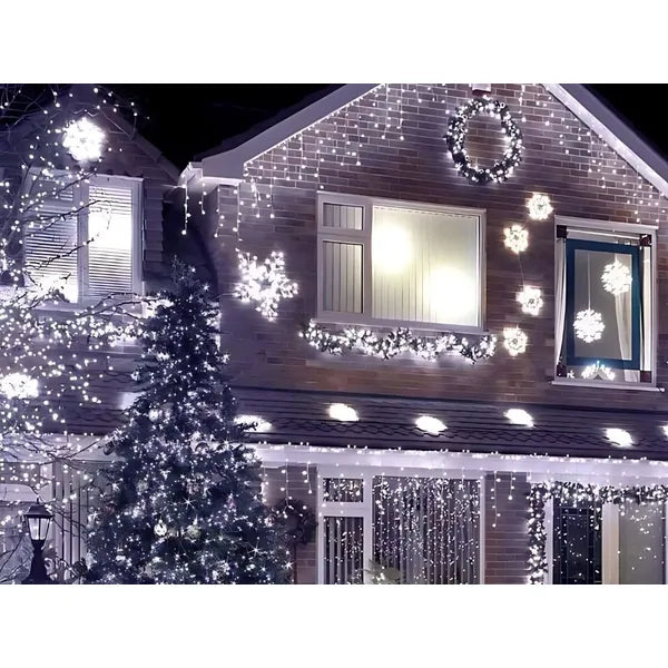 Karácsonyi fényfüggöny 500 LED, hideg fehér, IP44, 20 m, beltéri/kültéri