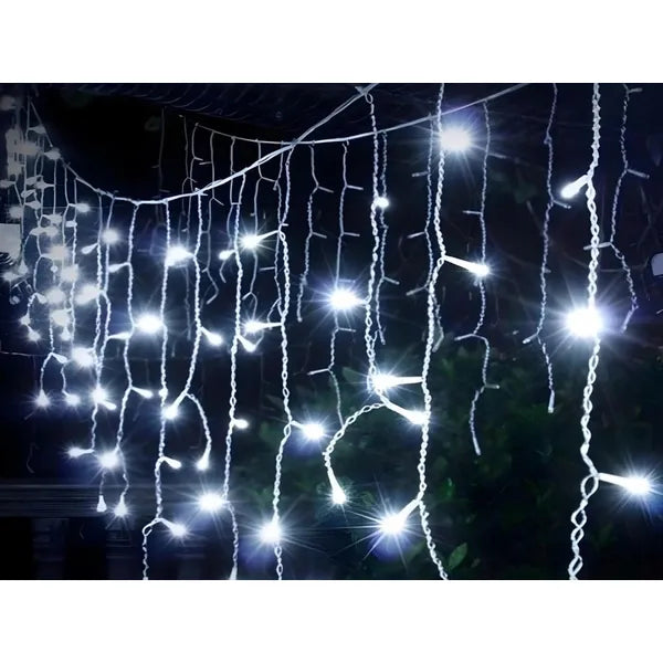 Fényfüggöny 300 LED, hideg fehér – IP44 kültéri-beltéri karácsonyi girland