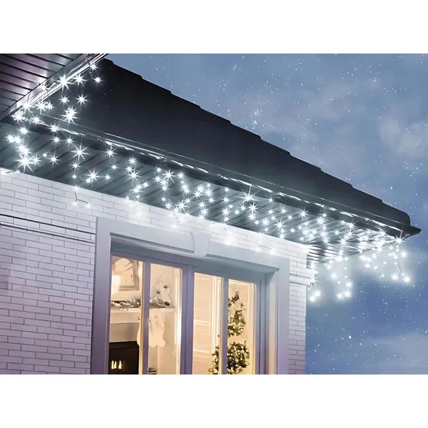 Fényfüggöny 300 LED, hideg fehér – IP44 kültéri-beltéri karácsonyi girland