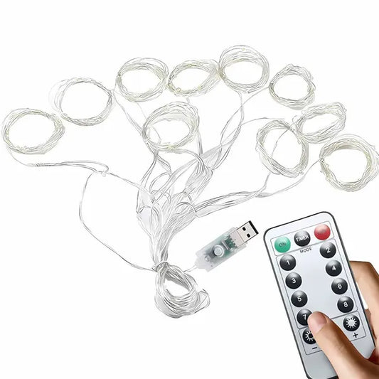 LED fényfüggöny 3 m, 300 melegfehér LED, USB/IP20, beltéri