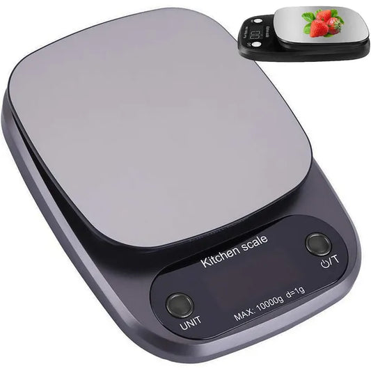 Digitális konyhai mérleg LCD kijelzővel, 10 kg/1 g, fekete