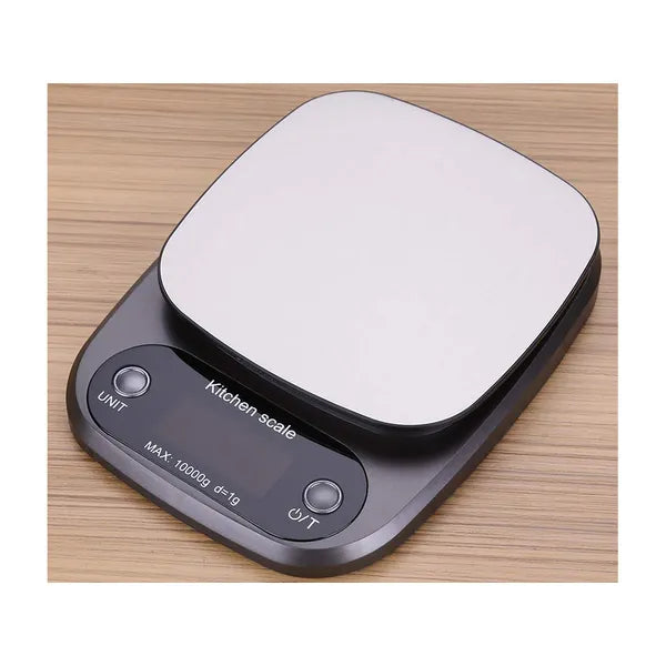 Digitális konyhai mérleg LCD kijelzővel, 10 kg/1 g, fekete