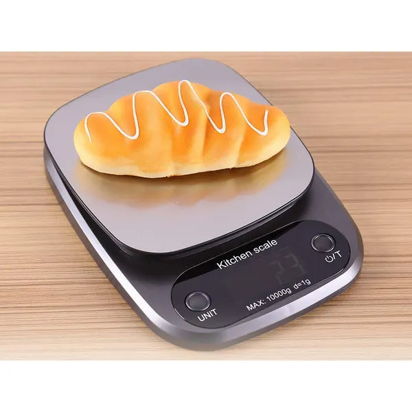 Digitális konyhai mérleg LCD kijelzővel, 10 kg/1 g, fekete