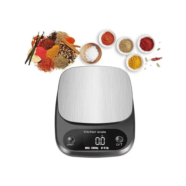 Digitális konyhai mérleg LCD kijelzővel, 10 kg/1 g, fekete