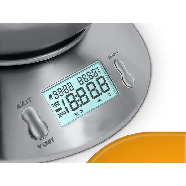 Ezüst digitális konyhai mérleg 5kg lcd tállal