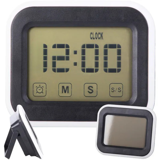 Digitális ébresztőóra LCD kijelzővel, háttérvilágítás, mágneses talp, 2×AAA