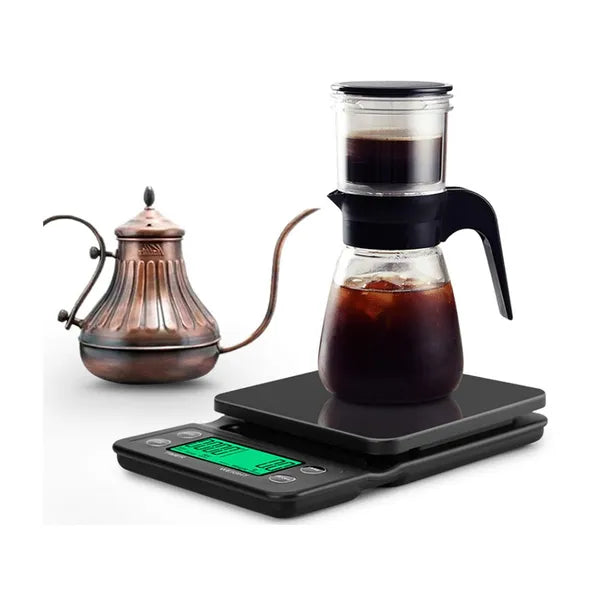 Kávé- és konyhai digitális mérleg 5 kg/0,1 g LCD stopperrel, TARE