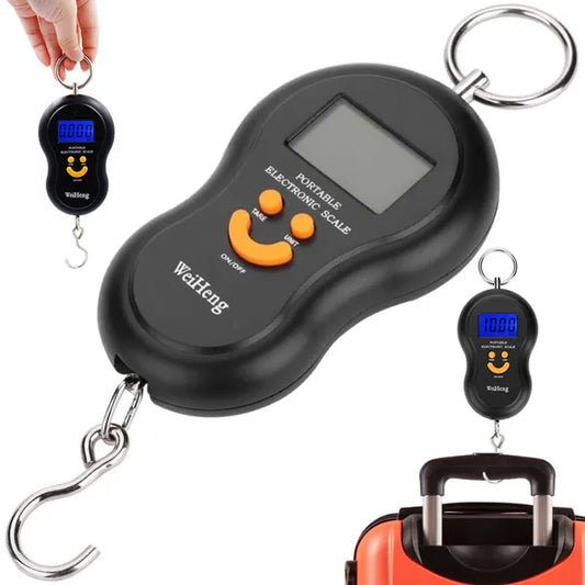Digitális akasztós kézi mérleg, LCD háttérvilágítással, 50 kg/10 g