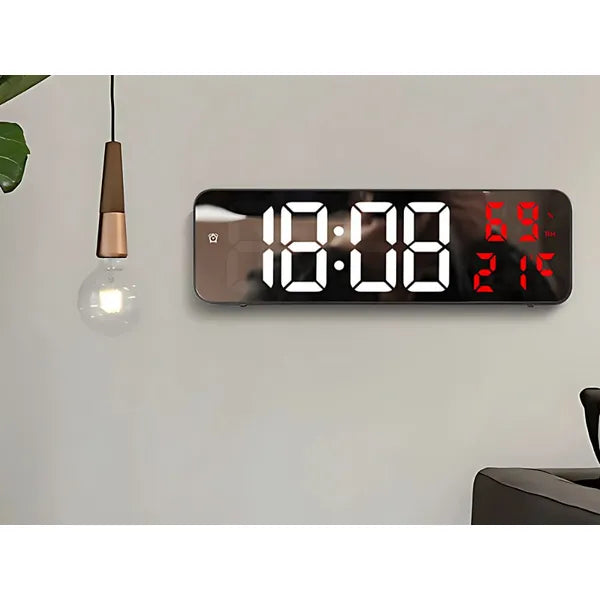 LED digitális ébresztőóra tükörkijelzővel, hő- és páratartalom mérő, USB/AAA