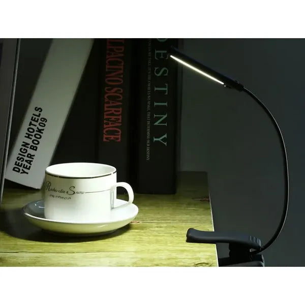 Klipszes USB könyvolvasó lámpa, akkumulátoros, 9 LED, 3 fény mód