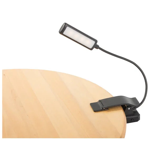 Klipszes USB könyvolvasó lámpa, akkumulátoros, 9 LED, 3 fény mód