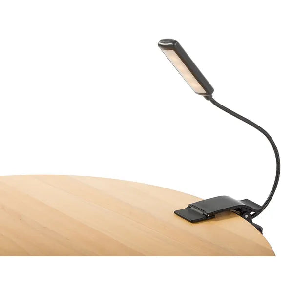 Klipszes USB könyvolvasó lámpa, akkumulátoros, 9 LED, 3 fény mód