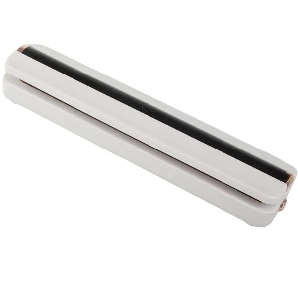 Vákuumfólia hegesztő, USB-s, fehér, 10 tasakkal, 37×8×6 cm, 10 W