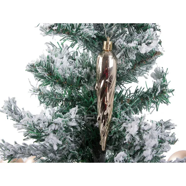 Sötétkék törhetetlen műanyag gömbdísz szett, 33 db, 8/6/5 cm, csillaggal