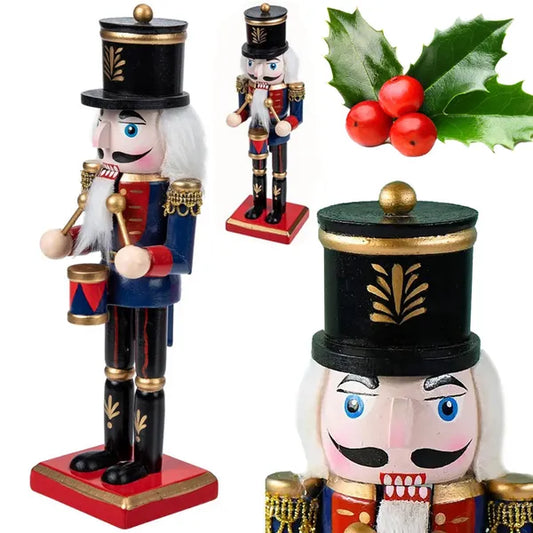 Fa diótörő katona karácsonyi díszfigura, 25 cm