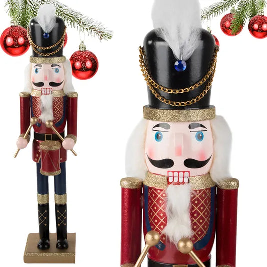 Fa diótörő katona figura, 50 cm, karácsonyi dekoráció